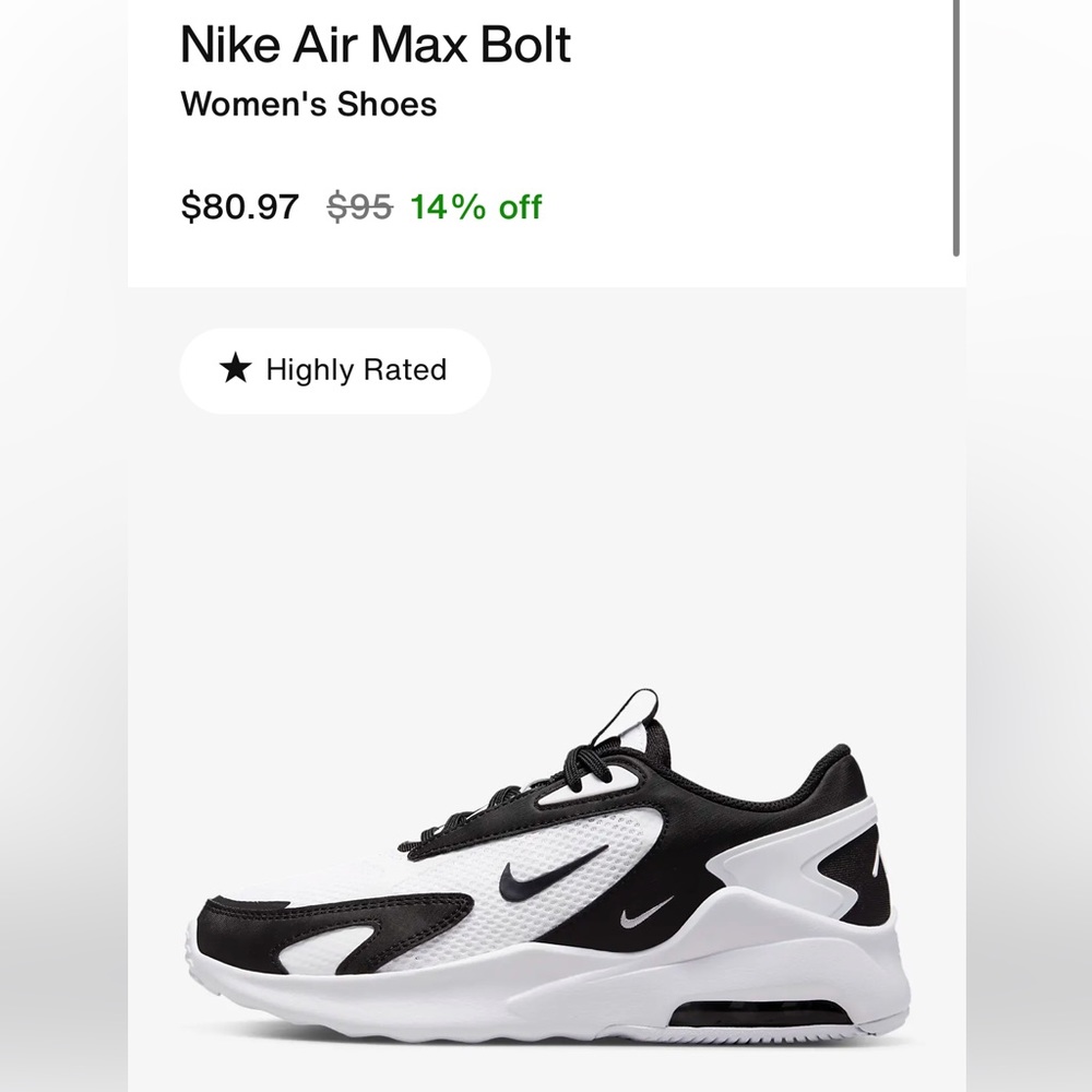 Womens Nike Air Max Bolt Size 9.5
